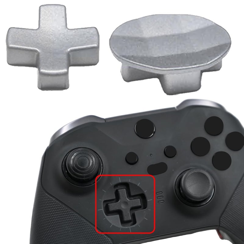 Anglepingping Store 2 Pack Metal D-Pads for Xbox One Elite Series 2 ,Standard D pad and Faceted D Pad Replacement Accessories for Xbox One Elite Series 2 Cord Controller(Silver) - Image 3